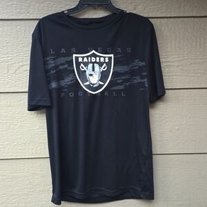 NFL APPAREL Men's Las Vegas Raiders Black Midnight Mascot Logo T-Shirt L tagless